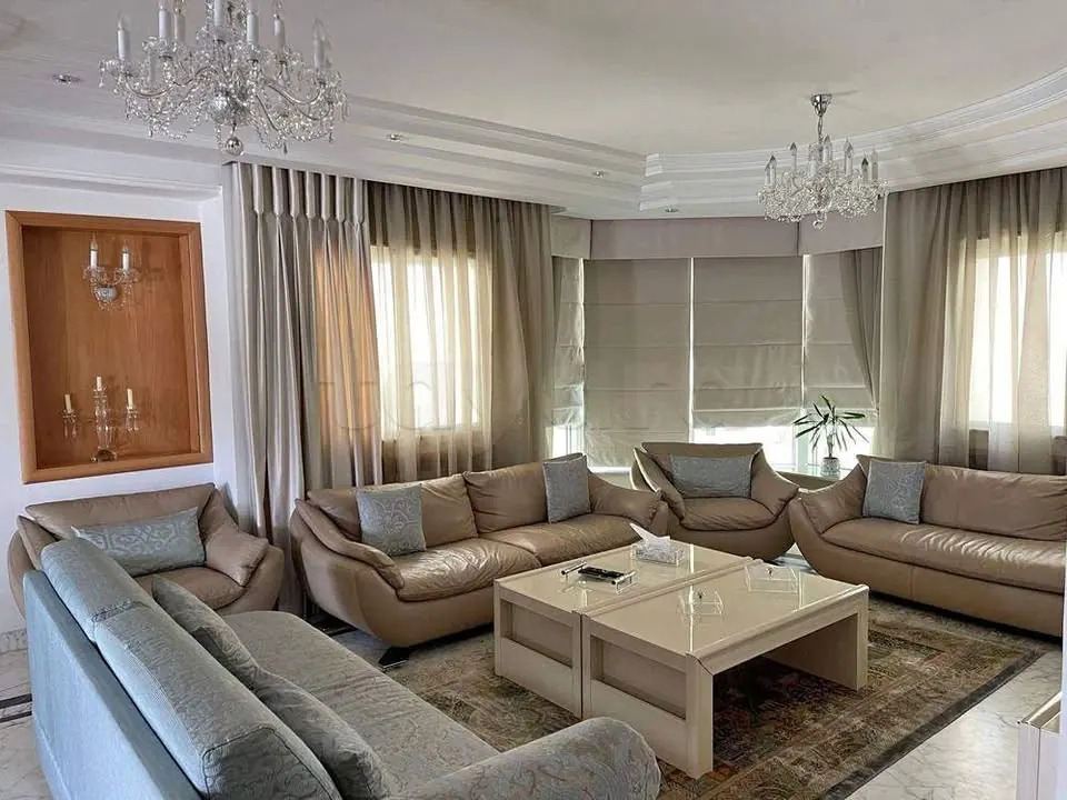 A louer un superbe S4 meuble de 220 m2 + 120 m2 terrasse situe a ENNASR 2